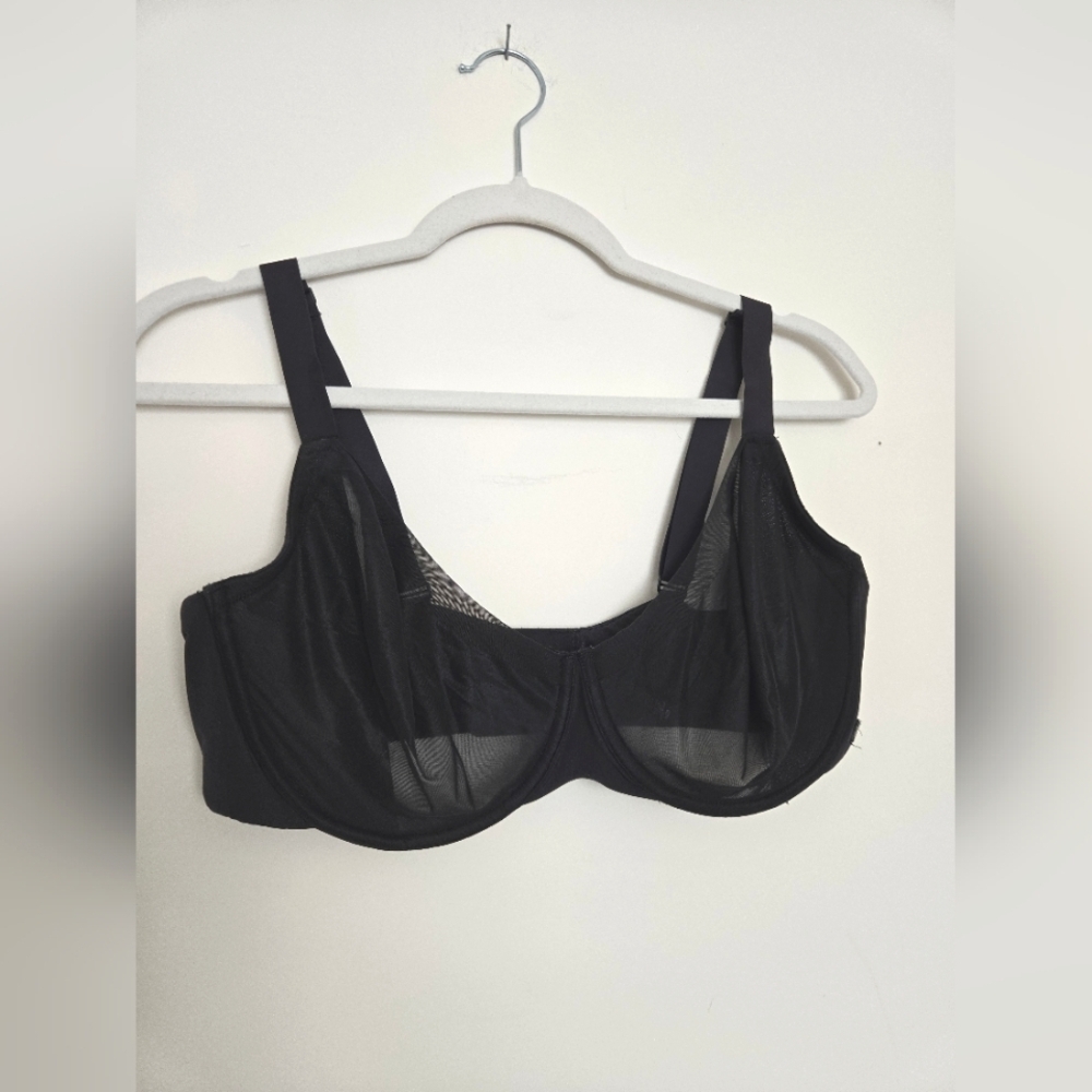 Skims Black Sheer Underwire Bra